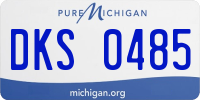 MI license plate DKS0485