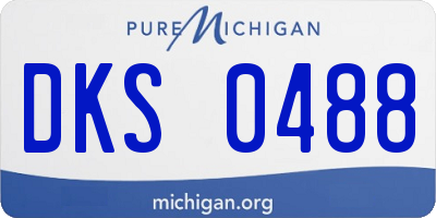 MI license plate DKS0488