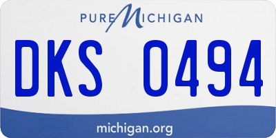 MI license plate DKS0494