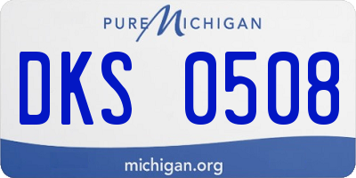 MI license plate DKS0508