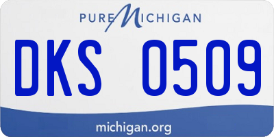 MI license plate DKS0509