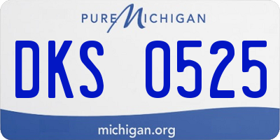 MI license plate DKS0525