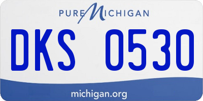 MI license plate DKS0530