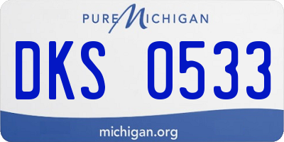 MI license plate DKS0533
