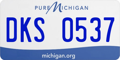 MI license plate DKS0537