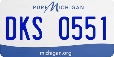 MI license plate DKS0551