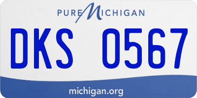 MI license plate DKS0567