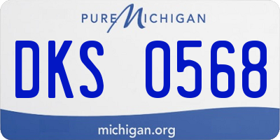 MI license plate DKS0568