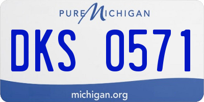 MI license plate DKS0571