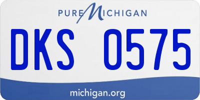 MI license plate DKS0575