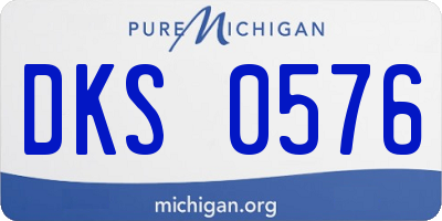 MI license plate DKS0576