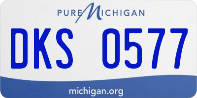 MI license plate DKS0577