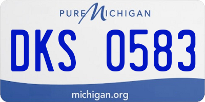 MI license plate DKS0583