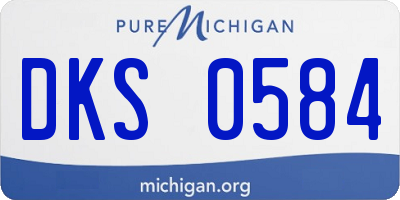 MI license plate DKS0584