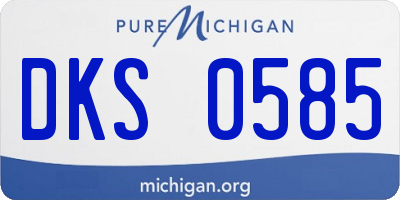 MI license plate DKS0585