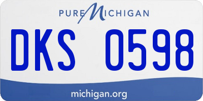 MI license plate DKS0598