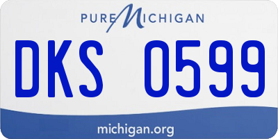 MI license plate DKS0599