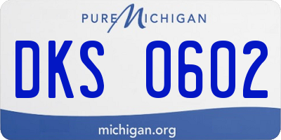 MI license plate DKS0602