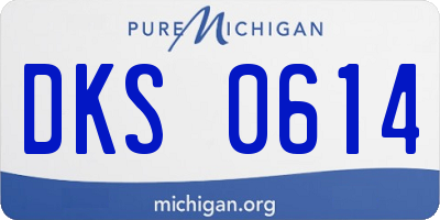MI license plate DKS0614