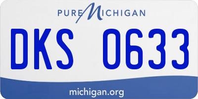 MI license plate DKS0633