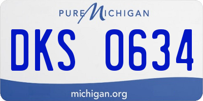 MI license plate DKS0634
