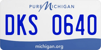 MI license plate DKS0640