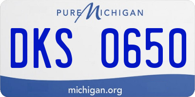 MI license plate DKS0650