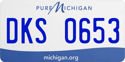 MI license plate DKS0653