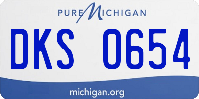 MI license plate DKS0654