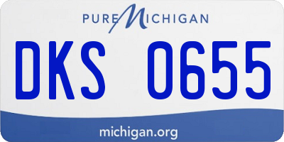 MI license plate DKS0655