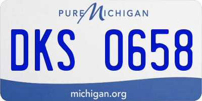 MI license plate DKS0658
