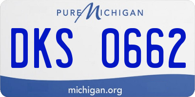 MI license plate DKS0662