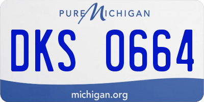 MI license plate DKS0664