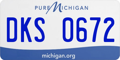 MI license plate DKS0672