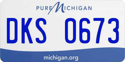 MI license plate DKS0673
