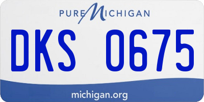 MI license plate DKS0675
