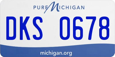MI license plate DKS0678
