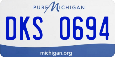 MI license plate DKS0694