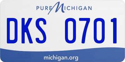 MI license plate DKS0701