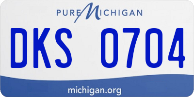 MI license plate DKS0704