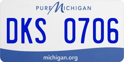 MI license plate DKS0706