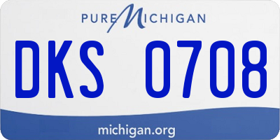 MI license plate DKS0708