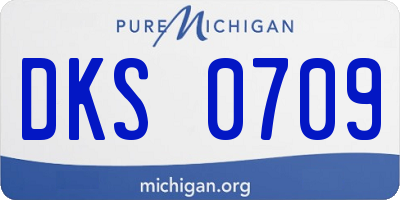 MI license plate DKS0709
