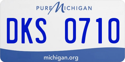 MI license plate DKS0710