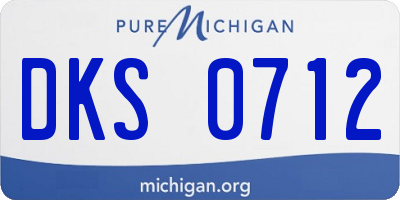 MI license plate DKS0712