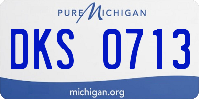 MI license plate DKS0713