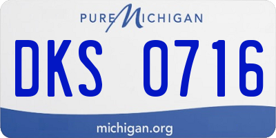 MI license plate DKS0716