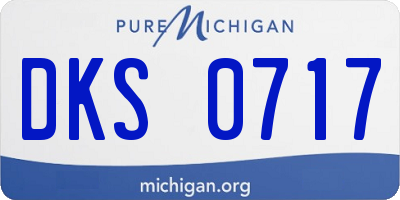 MI license plate DKS0717