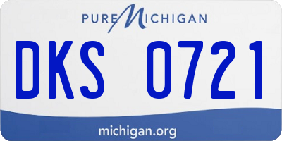 MI license plate DKS0721