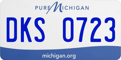 MI license plate DKS0723